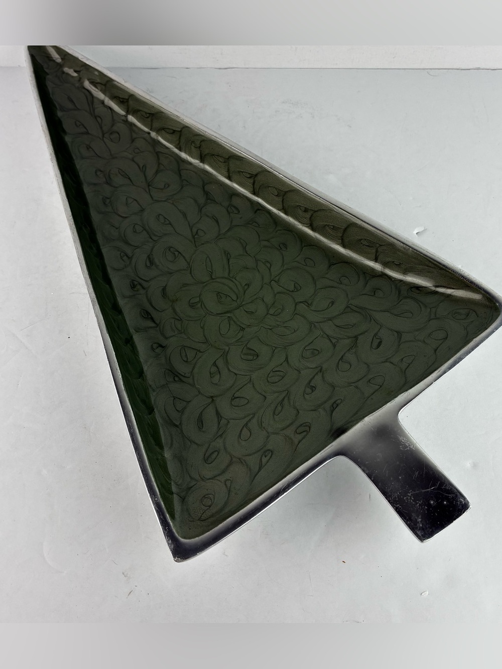 Christmas Tree Evergreen Swirled Serving Platter